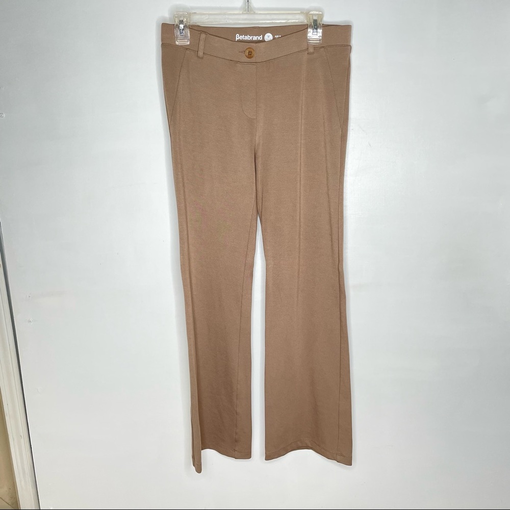 Betabrand Women's Tan Knit Trousers